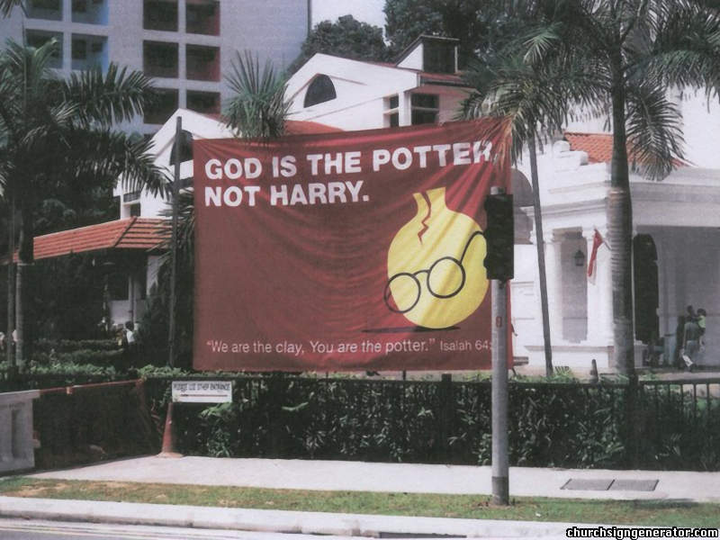 God is the potter, not Harry.